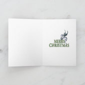 De zilveren Kerstkaart van de Draak Feestdagen Kaart (Binnen)