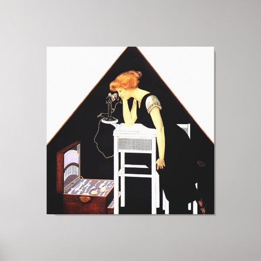 De Zilveren Kist door C Coles Phillips Canvas Afdruk (Voorkant)