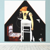 De Zilveren Kist door C Coles Phillips Canvas Afdruk (Insitu (Houten vloer))