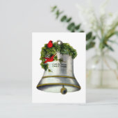 De zilveren Klok van Kerstmis Feestdagenkaart (Staand voorkant)