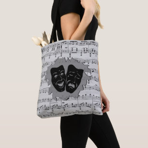 De zilveren Maskers van de Muziek en van het Tote Bag