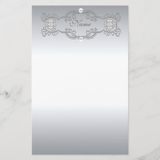 De Zilveren Parel van het Chroom van de Briefpapier (Voorkant)