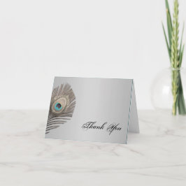 De zilveren Pauw van de Elegantie dankt u Bedankkaart