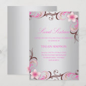 De zilveren Verjaardag Frangipani Zoete Zestien Kaart (Voorkant / Achterkant)