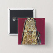 De zilverzijde vierkante button 5,1 cm (Voorkant /achterkant)