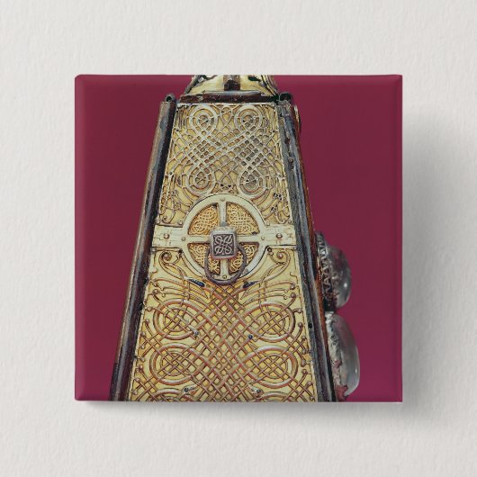 De zilverzijde vierkante button 5,1 cm (Voorkant)