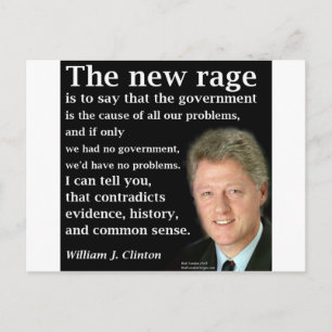 De zin "Geen overheid" van Bill Clinton is niet be Briefkaart