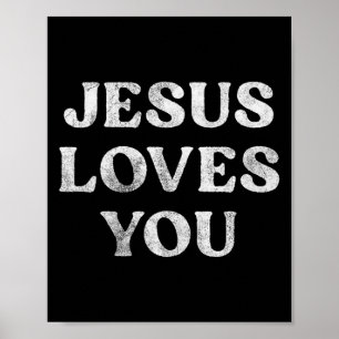 De zin 'Jezus houdt van jou' op een premium tri-bl Poster