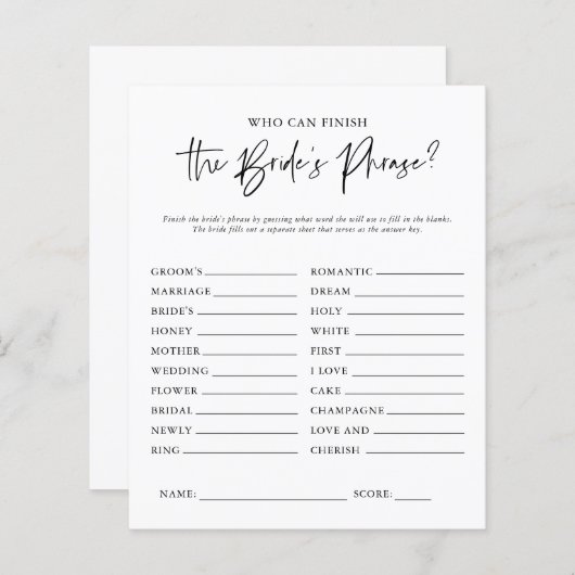 De zin van de bride | VRIJGEZELLENFEEST (Voorkant / Achterkant)