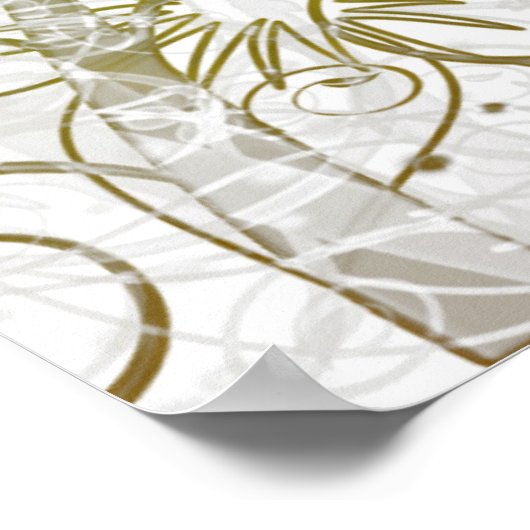 De zin van het leven: Inspirerend gouden bloemen Poster (Hoek)