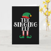 De zingende Elf Funny Kerstmis Kaart (Gele Bloem)