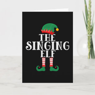 De zingende elf grappig kerstfeest kaart