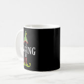 De zingende elf grappige bijpassende pyjama Kerstm Koffiemok (Voorkant links)
