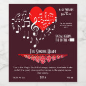 De Zingende Hart Magische Wijndoos grappig Wijn Etiket (Enkel label)