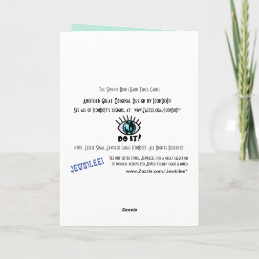 De zingende vogel kaart (Achterkant)