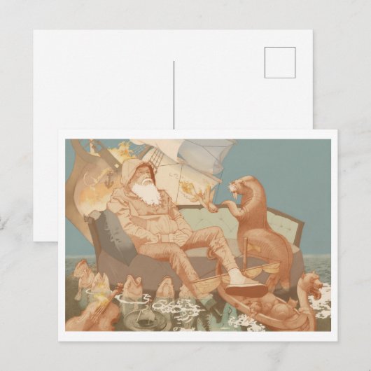 De zinkende koopvaardijscène briefkaart (Voorkant / Achterkant)