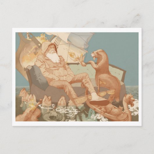 De zinkende koopvaardijscène briefkaart (Voorkant)