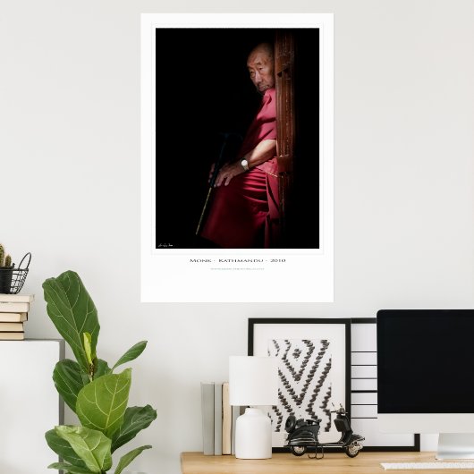 De zittende monniksdruk poster (Thuiskantoor)