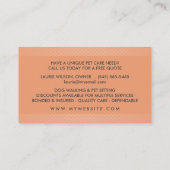 De Zitting van het huisdier & het Oranje & Witte Visitekaartje (Achterkant)