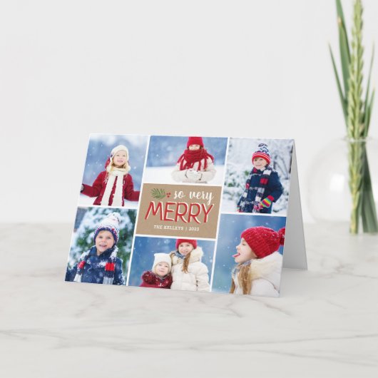 De zo zeer Vrolijke 6 Foto Gevouwen Kaart van de (Voorkant)