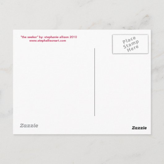 De zoeker briefkaart (Achterkant)