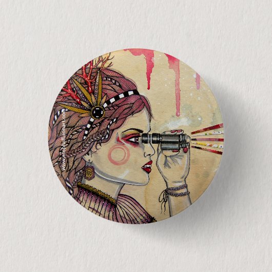De zoeker ronde button 3,2 cm (Voorkant)
