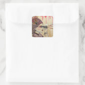 De zoeker vierkante sticker (Tas)