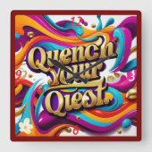 "De zoektocht begint" Vierkante Klok (Voorkant)