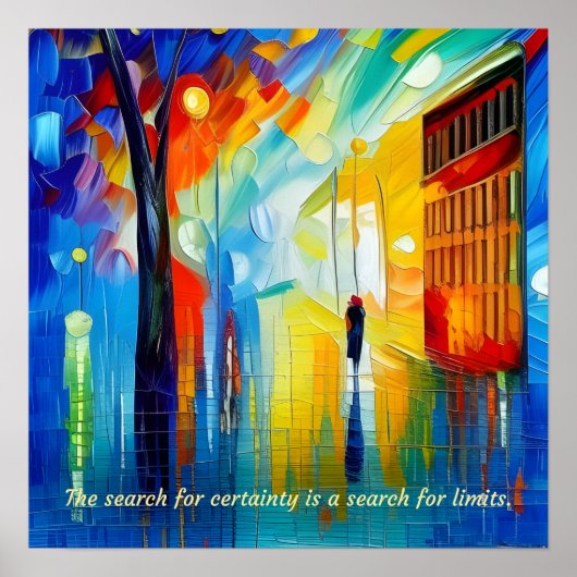 De zoektocht naar zekerheid is een zoektocht naar  poster (Voorkant)