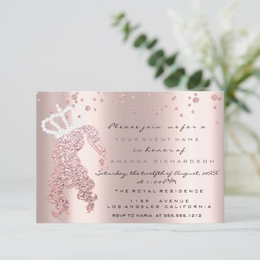 De zoete 16de Kroonprinsen schitteren Confettien Kaart (Staand voorkant)