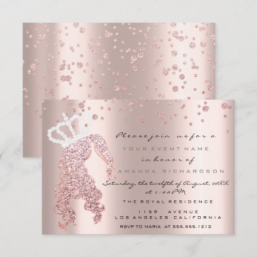 De zoete 16de Kroonprinsen schitteren Confettien Kaart (Voorkant / Achterkant)