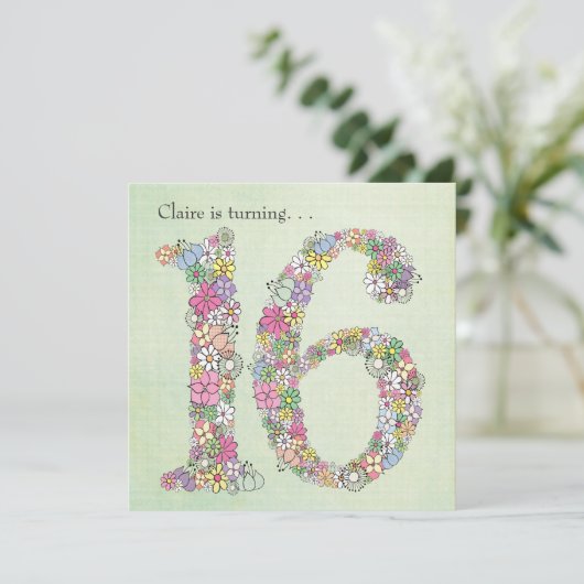 De zoete 16de Uitnodiging van de Douane van de (Staand voorkant)