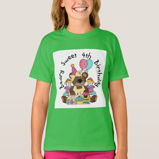 De Zoete 4de Verjaardag van Beary T-shirt (Voorkant)