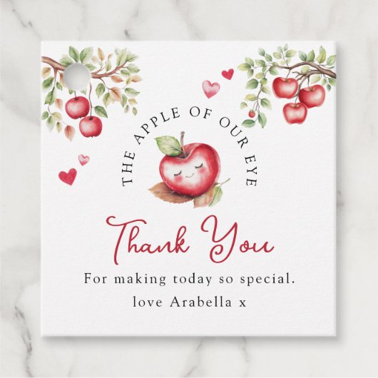 De zoete appel van ons Baby shower Bedankjes Labels (Voorkant)