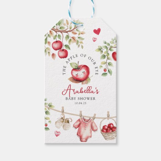 De zoete appel van ons Baby shower Cadeaulabel (Voorkant)