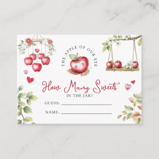 De zoete appel van ons Baby shower Informatiekaartje (Voorkant)