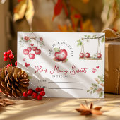 De zoete appel van ons Baby shower Informatiekaartje