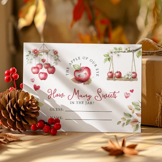 De zoete appel van ons Baby shower Informatiekaartje