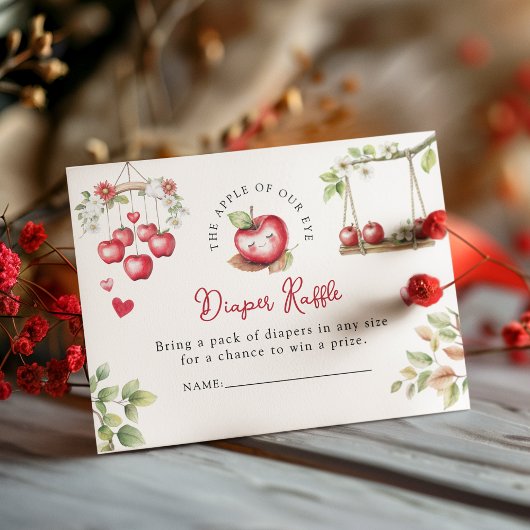 De zoete appel van ons Baby shower Informatiekaartje