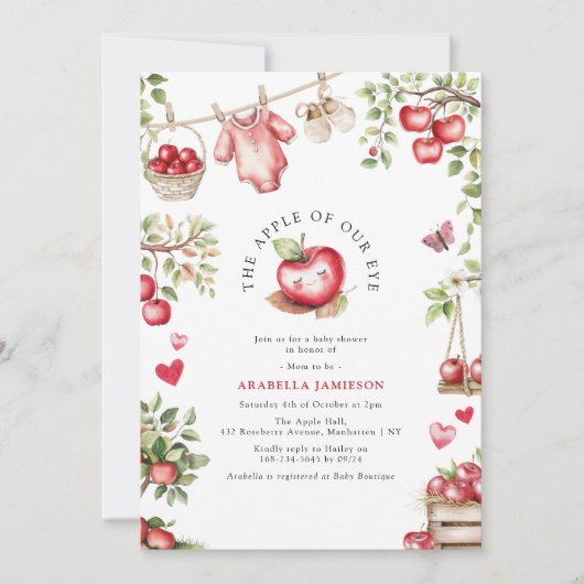 De zoete appel van ons Baby shower Kaart (Voorkant)