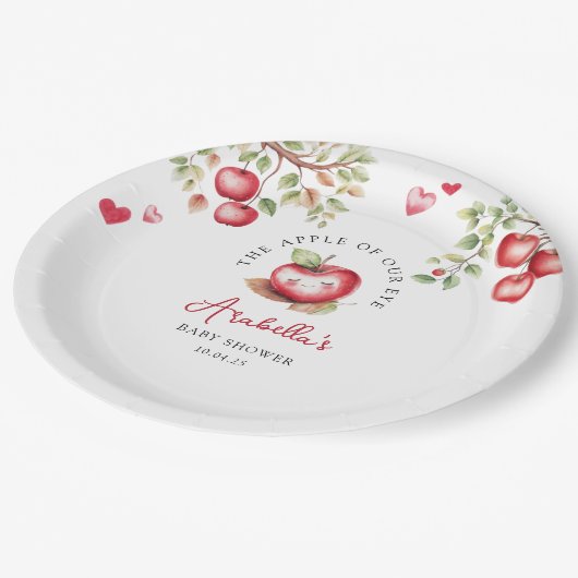 De zoete appel van ons Baby shower Papieren Bordje (Gekanteld)