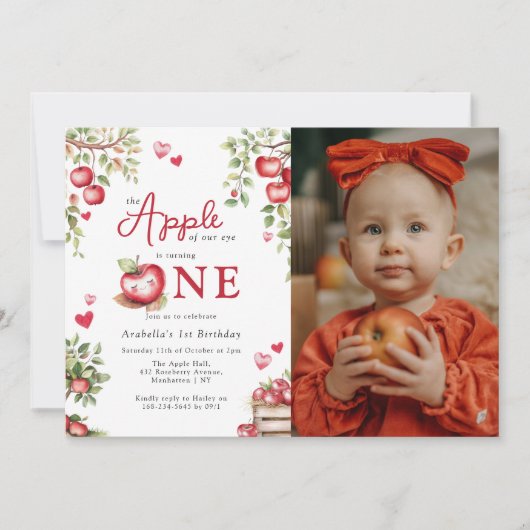 De zoete appel van ons oog | Foto 1e verjaardag Kaart (Voorkant)