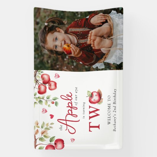 De zoete appel van ons oog | Foto 2e verjaardag Spandoek (Verticaal)