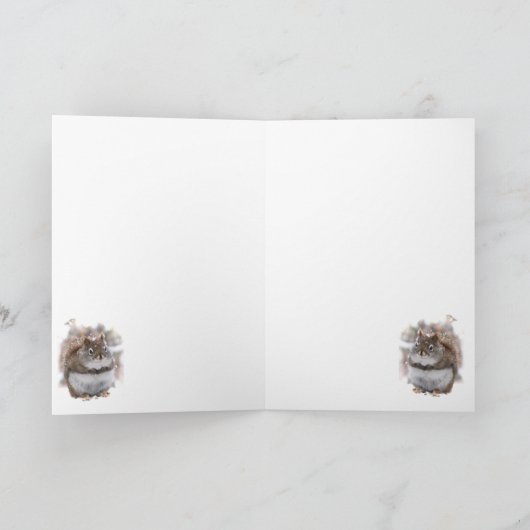 De zoete Eekhoorn dankt u Bedankkaart (Binnen)