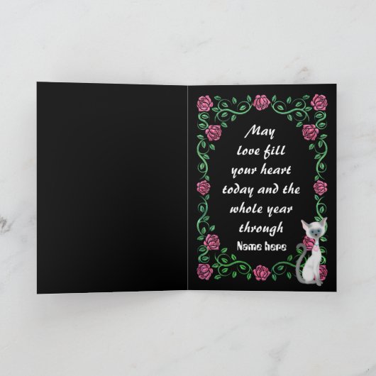 De zoete het gevoelsKat van Valentijn voegt Feestdagen Kaart (Binnen)