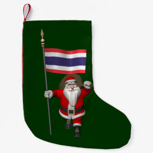 De zoete Kerstman met Vlag van Thailand Kleine Kerstsok