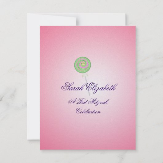 De Zoete Knuppel Mitzvah van het snoep Kaart (Achterkant)