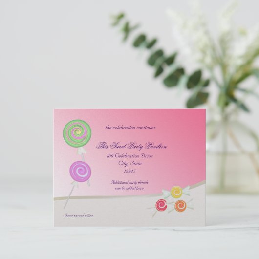 De Zoete Knuppel Mitzvah van het snoep Kaart (Staand voorkant)