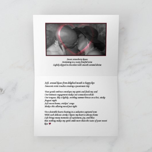 De Zoete Kussen van de aardbei Kaart (Binnen)