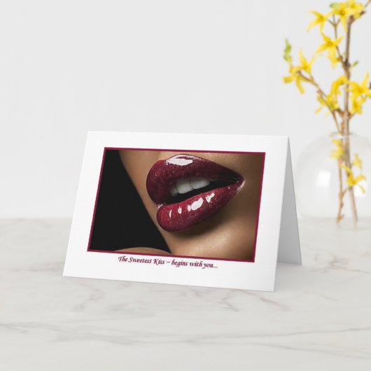 De Zoete Kussen van de aardbei Kaart (Gele Bloem)